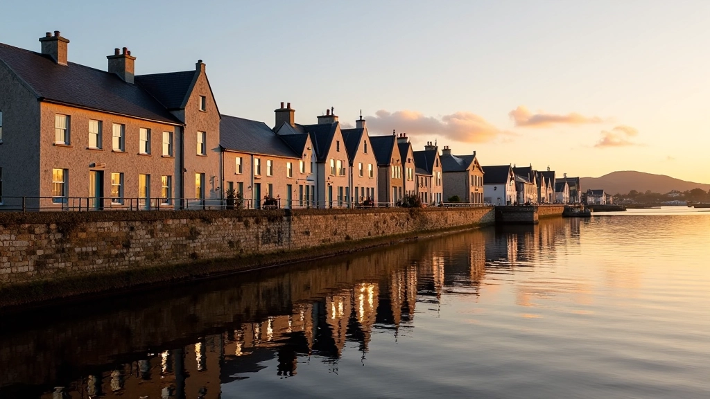 Galway coastal scenery with dance studio venue in background