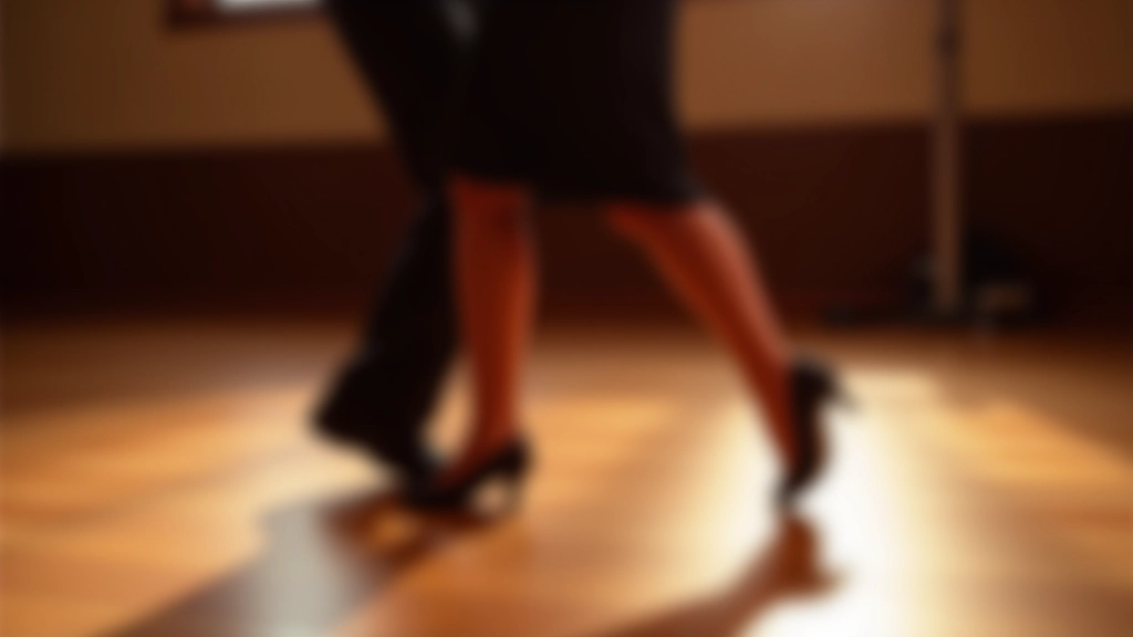 Close-up of dancers' feet on dance floor during bachata dance